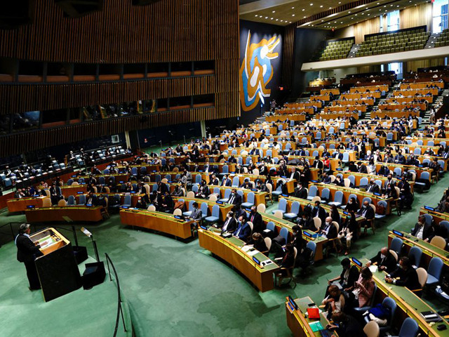 resolution wins support from 141 of the 193 member body photo reuters