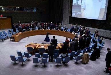 delegates observe a minute of silence during a meeting of the unsc at un headquarters in new york us november 10 2023 photo reuters