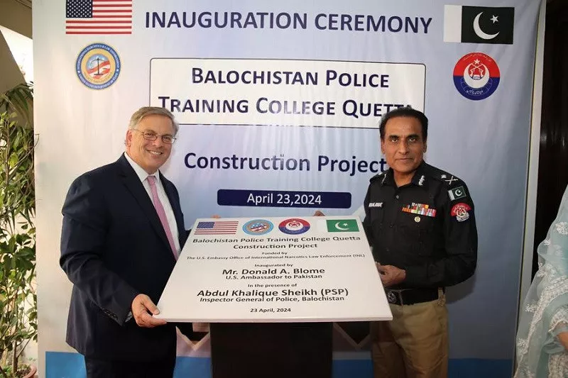us envoy inaugurates police training college in balochistan us envoy inaugurates police training college in balochistan