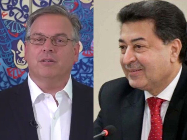 us ambassador to pakistan donald blome l and chief election commissioner cec sikandar sultan raja r photo file