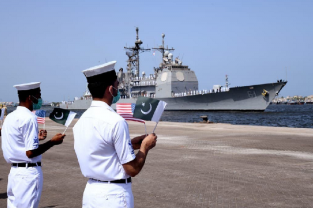 uss monterey cg 61 of us navy was received with traditional warmth and cordiality at karachi port photo pakistan navy uss monterey cg 61 of us navy was received with traditional warmth and cordiality at karachi port photo pakistan navy