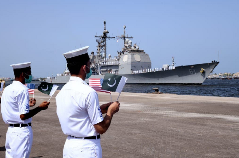 uss monterey cg 61 of us navy was received with traditional warmth and cordiality at karachi port photo pakistan navy