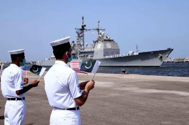 uss monterey cg 61 of us navy was received with traditional warmth and cordiality at karachi port photo pakistan navy uss monterey cg 61 of us navy was received with traditional warmth and cordiality at karachi port photo pakistan navy