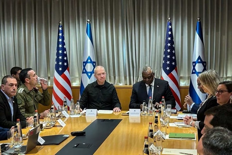 us secretary of defense lloyd austin and israeli defense minister yoav gallant meet in tel aviv israel december 18 2023 photo reuters