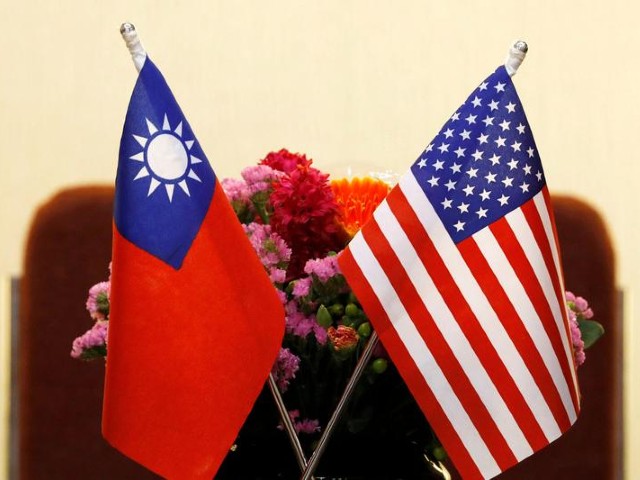 flags of taiwan and us are placed for a meeting between us house foreign affairs committee chairman ed royce speaks and with su chia chyuan president of the legislative yuan in taipei taiwan march 27 2018 photo reuters file