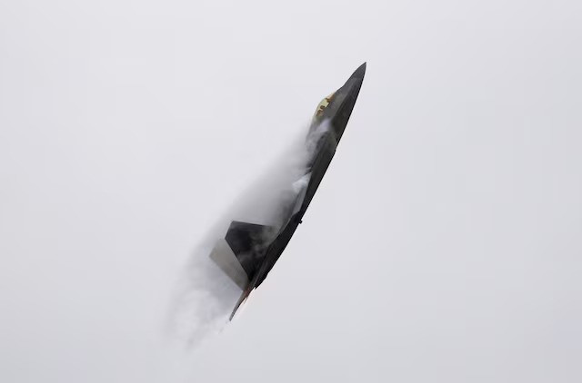 a us air force f 22 raptor fighter jet performs manoeuvre during the california international airshow in 2015 file photo reuters a us air force f 22 raptor fighter jet performs manoeuvre during the california international airshow in 2015 file photo reuters