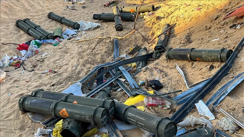 us origin weapons and ammunition that were used by the israeli army in khan yunis gaza on may 16 2024 photo anadolu agency us origin weapons and ammunition that were used by the israeli army in khan yunis gaza on may 16 2024 photo anadolu agency