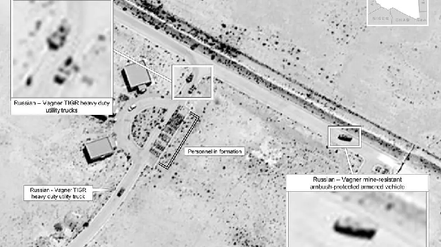 this july 14 2020 satellite image released by the us africa command reportedly shows proof of russia s involvement in libya by showing wagner utility trucks and russian mine resistant ambush protected armored vehicles in sirte us africa command photo afp this july 14 2020 satellite image released by the us africa command reportedly shows proof of russia s involvement in libya by showing wagner utility trucks and russian mine resistant ambush protected armored vehicles in sirte us africa command photo afp