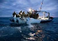 sailors assigned to explosive ordnance disposal group 2 recover a suspected chinese high altitude surveillance balloon that was downed by the united states over the weekend over u s territorial waters off the coast of myrtle beach south carolina u s february 5 2023 u s fleet forces u s navy photo handout file photo