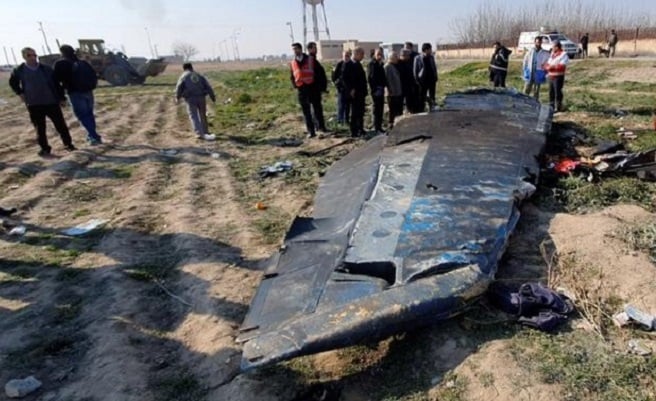 general view of the debris of the ukraine international airlines flight ps752 boeing 737 800 plane that crashed after take off from iran s imam khomeini airport on the outskirts of tehran iran january 8 2020 is seen in this screen grab obtained from a social media video via reuters file