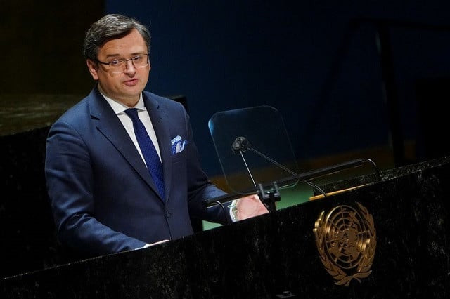 ukraine s foreign minister dmytro kuleba speaks during a meeting of the un general assembly on the situation between russia and ukraine at the united nations headquarters in manhattan new york city u s february 23 2022 photo reuters ukraine s foreign minister dmytro kuleba speaks during a meeting of the un general assembly on the situation between russia and ukraine at the united nations headquarters in manhattan new york city u s february 23 2022 photo reuters