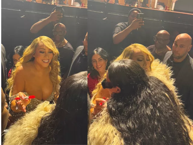 mariah carey has shocking interaction with rihanna during final christmas concert after flu recovery