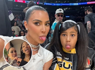 kim kardashian and north west groove together to ariana grande s santa tell me in new tiktok video