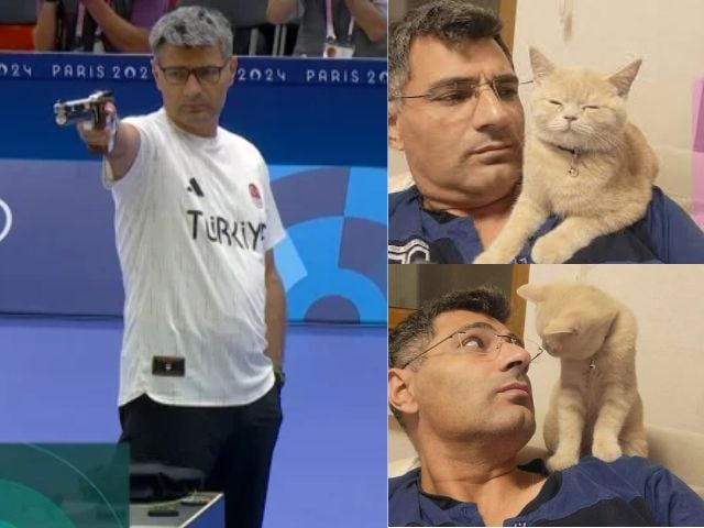 viral turkish olympian shooter yusuf dikec is a cat person