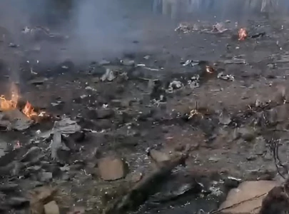 watch aftermath of training aircraft crash in swabi