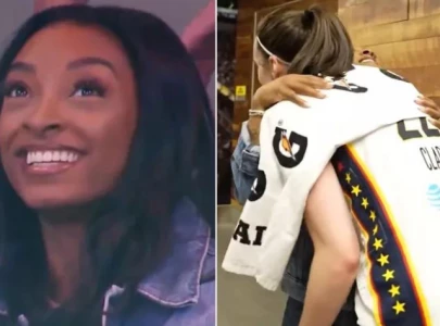 simone biles cheers on caitlin clark after she breaks wnba rookie 3 point record