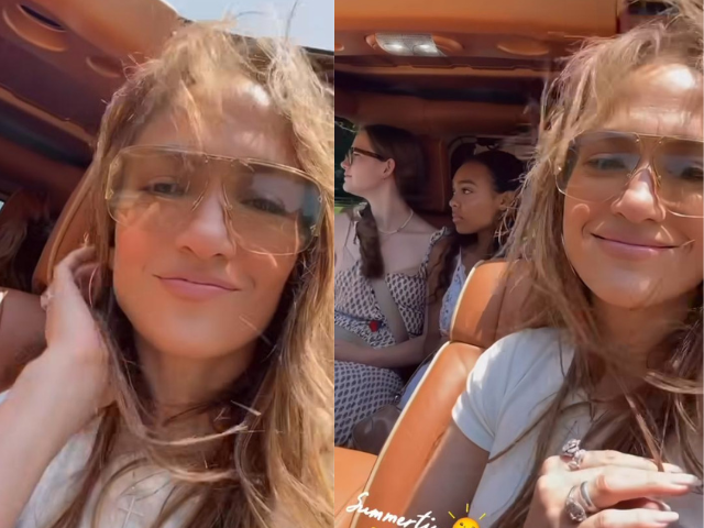 jennifer lopez enjoys summer car ride with violet affleck