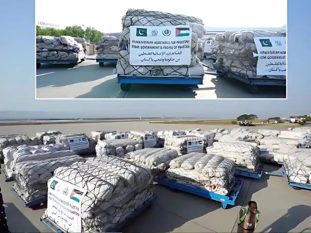 pakistan s 13th consignment of humanitarian aid heads to gaza lebanon