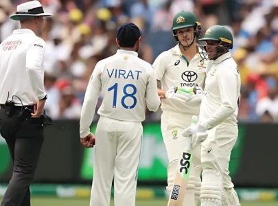 watch virat kohli shoulders sam konstas mid pitch during boxing day test