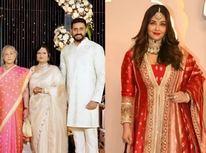 amitabh abhishek jaya bachchan attend wedding but where is aishwarya rai