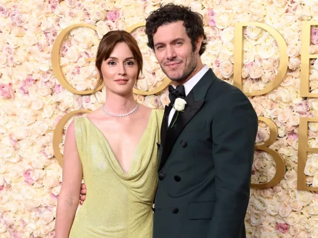 leighton meester and adam brody step out for golden globes date night