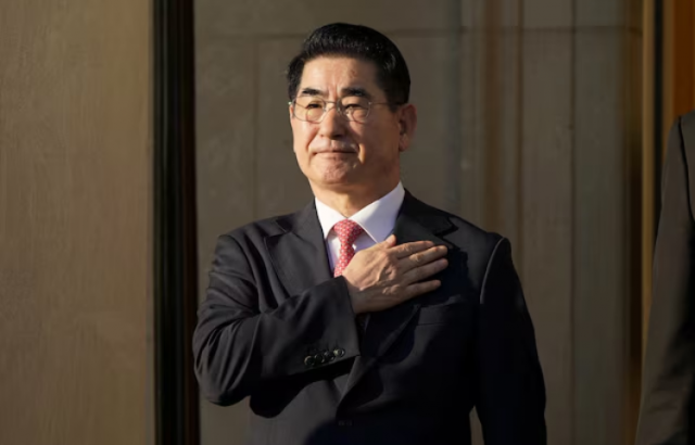 south korea s defense minister kim yong hyun looks on as he meets with u s defense secretary lloyd austin not pictured during the u s  rok security consultative meeting at the pentagon in washington u s october 30 2024 reuters elizabeth frantz file photo purchase licensing rights