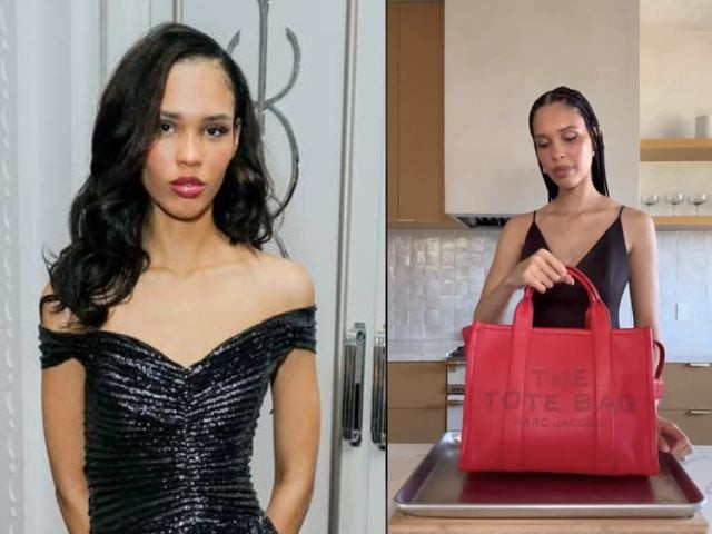 tradwife influencer nara smith creates marc jacobs tote bag from scratch in viral tiktok ad