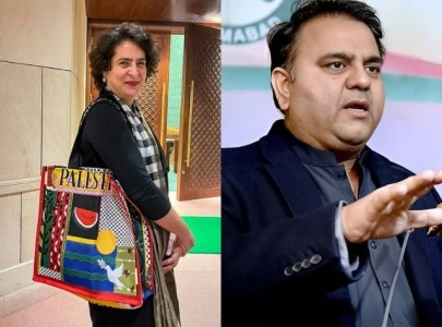 fawad chaudhry praises priyanka gandhi for palestine bag