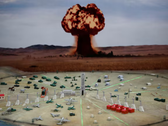 a view shows a model of a nuclear test at the museum of the semipalatinsk test site one of the main locations for nuclear testing in the soviet union in the town of kurchatov in the abai region kazakhstan reuters