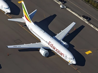 ethiopian plane lands in karachi after failed attempt to land at indian airport