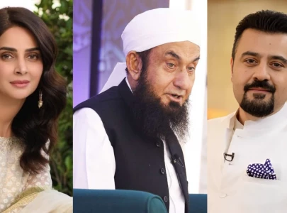 saba qamar ahmed ali butt send condolences to maulana tariq jamil after son s death