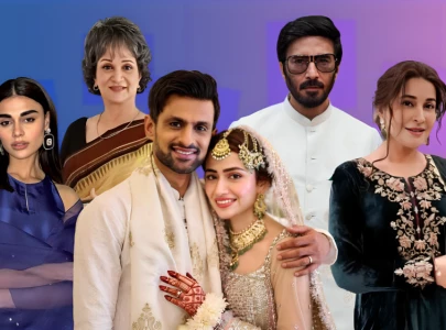 stay happy and blessed pakistani celebs congratulate newlyweds shoaib malik and sana javed