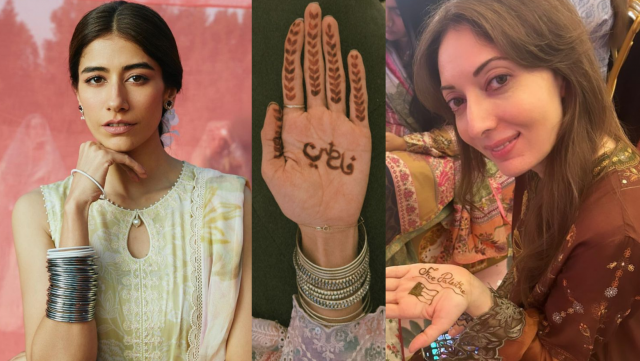syra yousuf sharmila faruqui weave messages of solidarity with palestine in their mehendi designs syra yousuf sharmila faruqui weave messages of solidarity with palestine in their mehendi designs