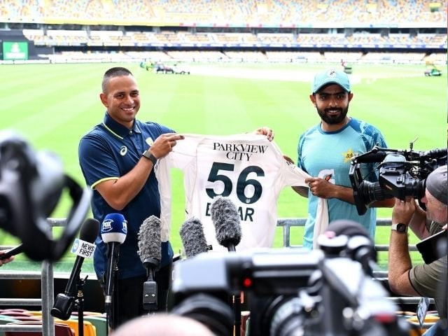 babar azam donates jersey to usman khawaja s foundation babar azam donates jersey to usman khawaja s foundation