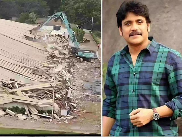 indian actor nagarjuna s convention centre bulldozed by authorities indian actor nagarjuna s convention centre bulldozed by authorities