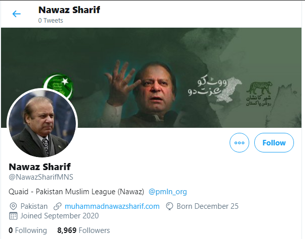 nawaz enters the twitter world