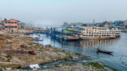 waste water flows into the buriganga river in dhaka on january 21 2020 afp