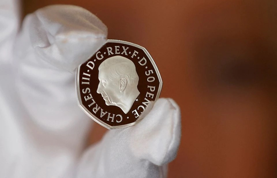 the official coin effigy of britain s king charles iii is seen on a 50 pence coin unveiled by the royal mint in london britain september 29 2022 reuters peter nicholls