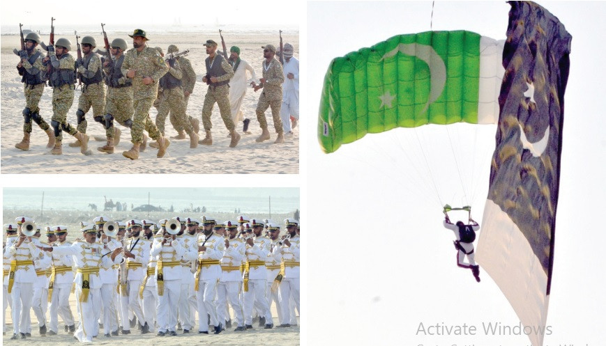 soldiers display tactical skills while a military band entertains spectators at a display held in connection with ideas 2022 at sea view beach photos jalal qureshi express