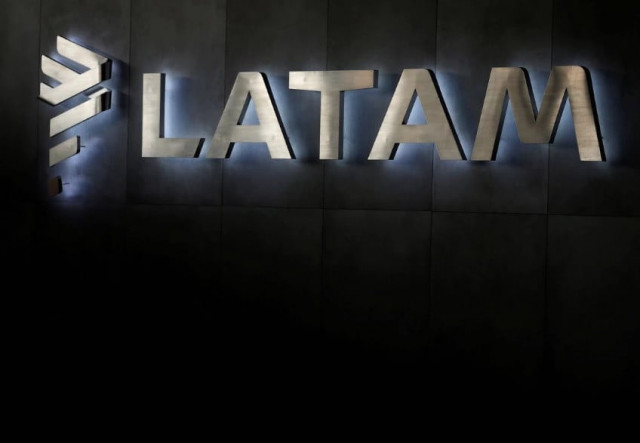 latam airlines logo is seen inside of the commodore arturo merino benitez international airport in santiago chile april 25 2019 reuters rodrigo garrido