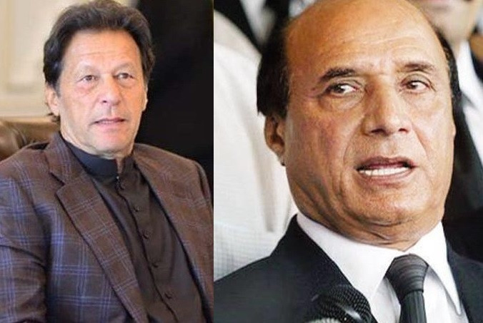 pti chief imran khan left and former punjab governor latif khosa right