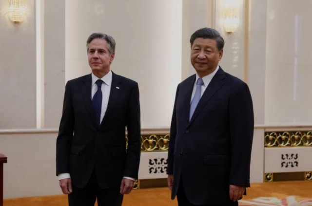 us secretary of state antony blinken meets with chinese president xi jinping in the great hall of the people in beijing china june 19 2023 photo reuters us secretary of state antony blinken meets with chinese president xi jinping in the great hall of the people in beijing china june 19 2023 photo reuters