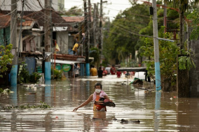 swathes of land swamped in northern philippines after typhoon