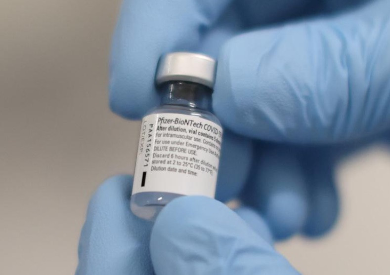a vial of the pfizer biontech covid 19 vaccine is seen ahead of being administered at the royal victoria hospital in belfast northern ireland december 8 2020 photo reuters