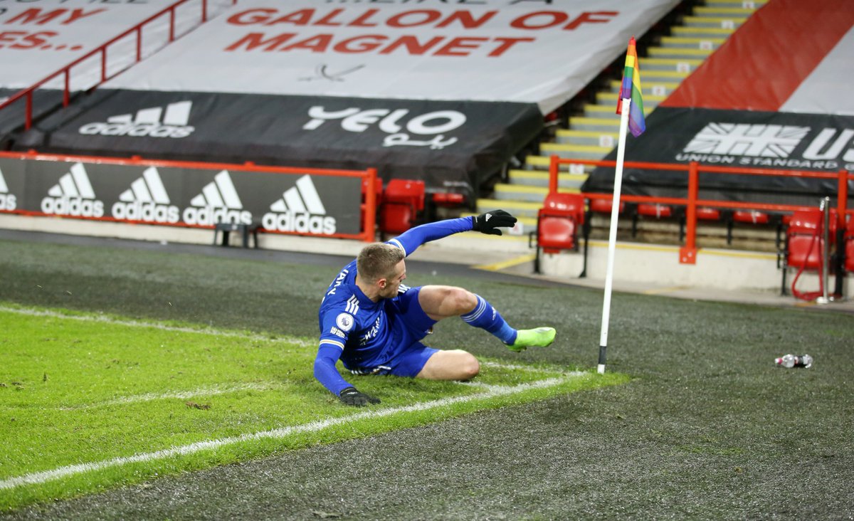 Vardy Shows Support For Lgbt Fans With Message On Rainbow Corner Flag