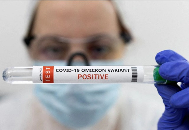 test tube labelled covid 19 omicron variant test positive is seen in this illustration picture taken january 15 2022 photo reuters