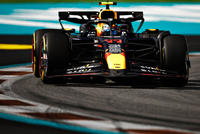 red bull s max verstappen took pole position in sprint qualifying at the miami grand prix photo afp red bull s max verstappen took pole position in sprint qualifying at the miami grand prix photo afp