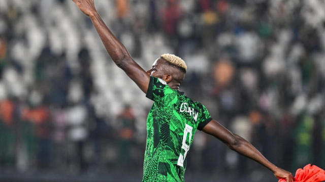 star nigeria forward victor osimhen salutes supporters after an africa cup of nations last 16 win over cameroon photo afp file star nigeria forward victor osimhen salutes supporters after an africa cup of nations last 16 win over cameroon photo afp file