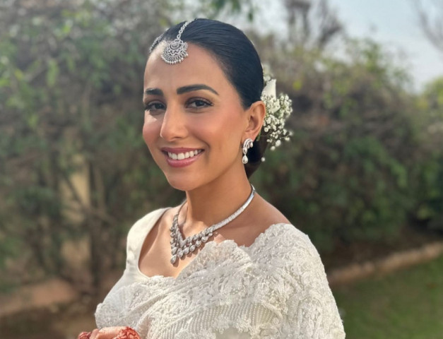 ushna shah stuns in an ivory sari for valima ushna shah stuns in an ivory sari for valima