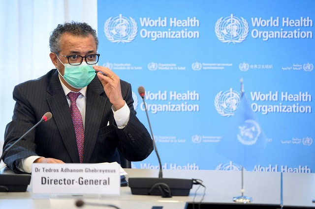 world health organization who director general tedros adhanom ghebreyesus speaks during a bilateral meeting with swiss interior and health minister alain berset on the sidelines of the opening of the 74th world health assembly at the who headquarters in geneva switzerland may 24 2021 photo reuters